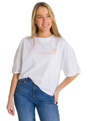 Polera Manga Corta Oversize Mujer Diseño Blanca
