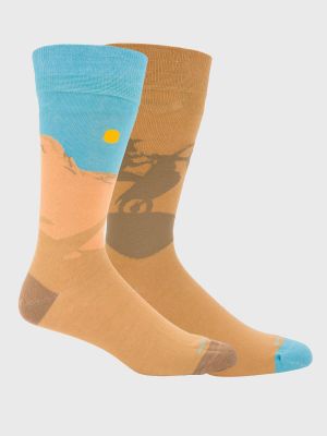 Calcetin Algodón Hombre Diff Moto Beige