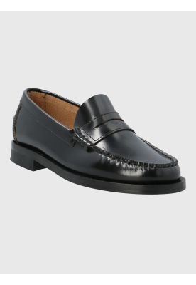 Mocasin Mujer Italiano Cuero Madri Negro