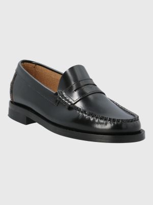 Mocasin Mujer Italiano Cuero Madri Negro