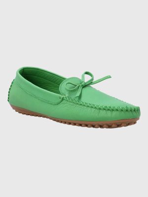 Mocasin Cuero Mujer Tado Verde