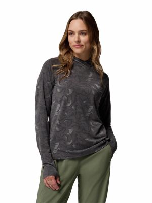 Polera M/L Mujer Pfg Uncharted Hoodie Negro