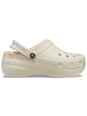 Zueco Crocs Mujer Lined Plataforma Beige