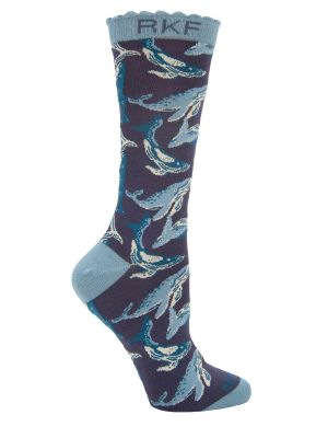 Calcetin Bambú Mujer St Whale Azul