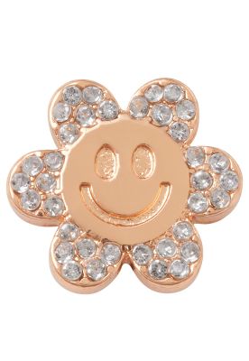 Jibbitz Crocs Flor Dorada Carita Glitter Metalizado
