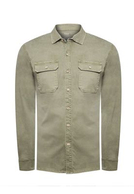 Camisa Algodón Hombre Denim Verde