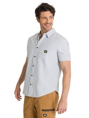 Camisa Manga Corta Hombre Oxford Relaxed Azul