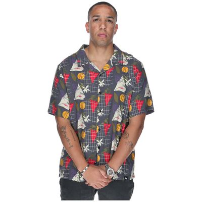Polera M/C Hombre Tropical Geometry Negro