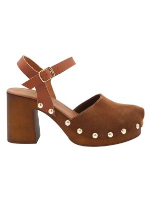 Sueco Cuero Mujer Azafran Café