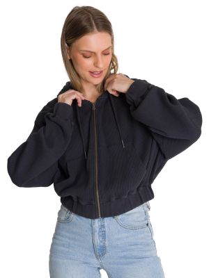 Imagen 2 del producto Polerón Con Gorro Mujer Waffle-Knit Grafito