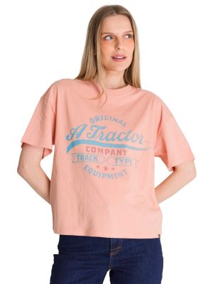 Polera Manga Corta Mujer Boxy Original Rosa