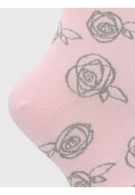 Imagen 2 del producto Calcetin Algodón Mujer C Cuff Roses Rosado