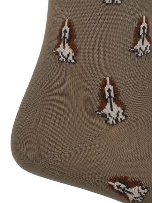 Imagen 2 del producto Calcetín Algodón Hombre D Basset Logo Taupe