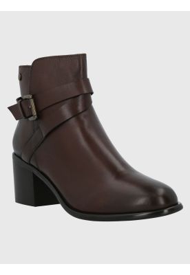 Botín Cuero Mujer Amanda Café Oscuro