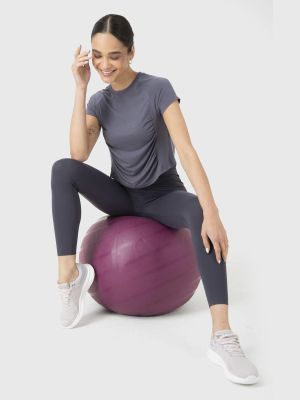 Polera Manga Corta Mujer Soft T-Shirt Gris Oscuro