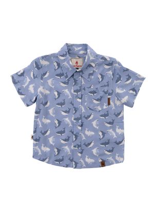 Camisa Niño Guayabera Azul