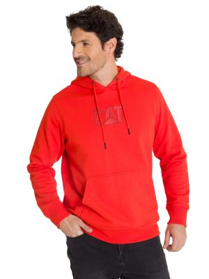 Polerón Fleece Hombre Hoody Logo Rojo