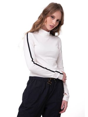 Imagen 2 del producto Polera Manga Larga Mujer Sporty Mock Neck Blanco