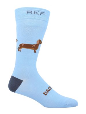 Calcetín Bambú Hombre C Dachshund Azul