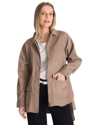 Imagen 1 del producto Chaqueta Larga Mujer Tie Waist Café