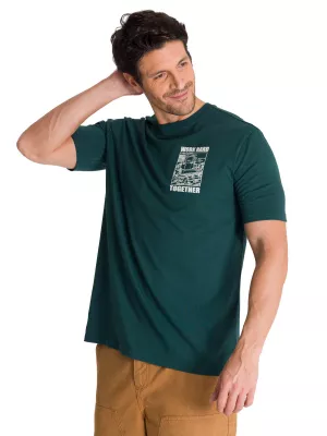 Polera Manga Corta Hombre Heritage Diseño Petroleo