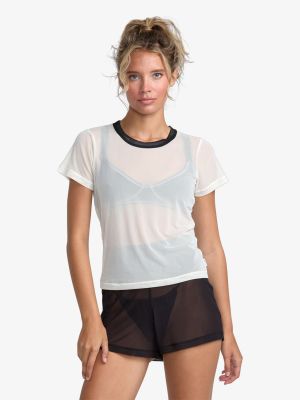 Polera manga corta Mujer Aren Mesh Baby Blanco Rvca