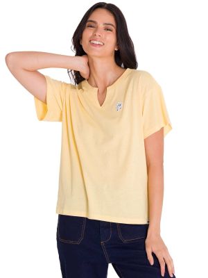 Polera Notch Neck Danny Graphic 1 Mujer Vainilla