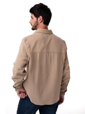 Imagen 2 del producto Camisa Manga Larga Hombre Waffle Knit Beige