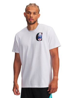 Polera Manga Corta Basketball para Hombre Curry Tour Blanco