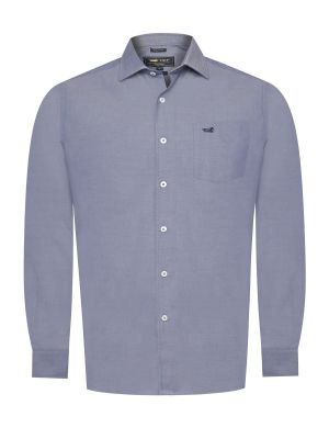 Camisa Algodón Hombre Woolsolid Azul