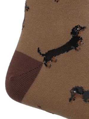 Imagen 2 del producto Calcetín Algodón Hombre C Cuff Dachshnd Café