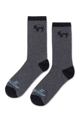Calcetín Largo Diseño Bisonte Hombre Gris