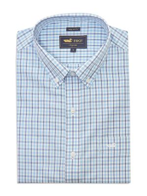Camisa Libre de Arrugas Algodón Hombre Celeste
