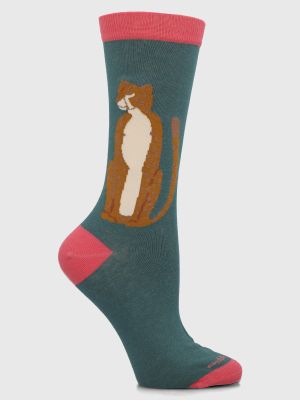 Imagen 2 del producto Calcetin Algodón Mujer Diff Felino Azul