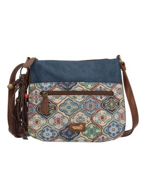 Cartera Textil Mujer Alikai Cross Azul