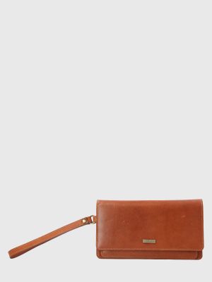 Billetera Cuero Beige Rother Clutch Mujer
