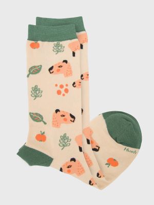 Imagen 2 del producto Calcetin Algodón Mujer Capibara Beige