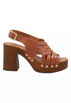 Imagen 1 del producto Sandalia Cuero Mujer Azucena Café