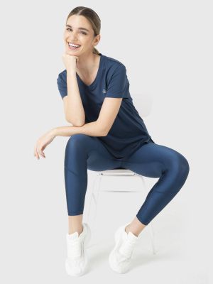 Imagen 2 del producto Polera Manga Corta Mujer V-Neck Azul