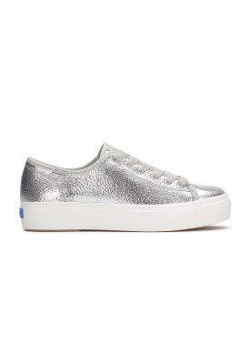 Zapatilla Cuero Mujer Triple Kick Plateado
