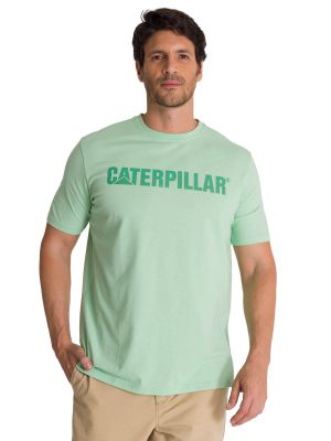 Polera Manga Corta Hombre Logoerpillar Verde