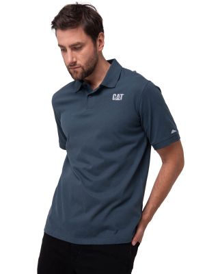 Imagen 1 del producto Polera Pique Manga Corta Logo Jersey Azul