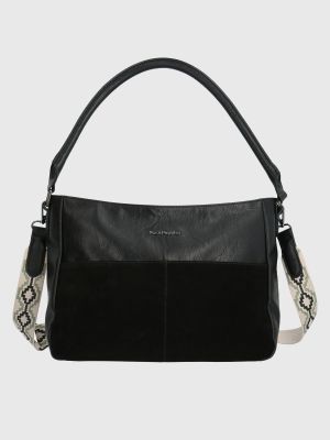 Cartera Ecocuero Negro Laddler Bag Mujer