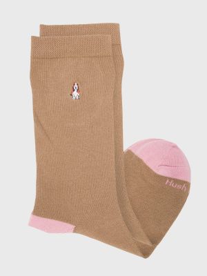 Imagen 2 del producto Calcetin Algodón Mujer Plain Beige/Crudo