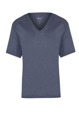 Polera Lino Orgánico Azul Remini Mujer