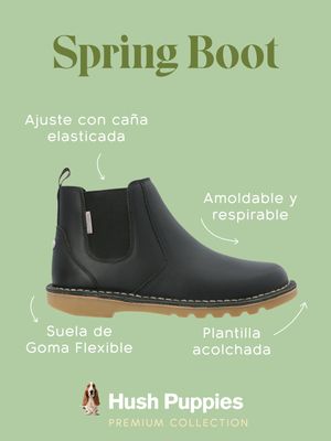 Imagen 2 del producto Botín Escolar Cuero Negra Niña Spring Boot