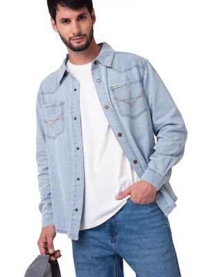 Imagen 1 del producto Camisa Denim Manga Larga Hombre Western Celeste