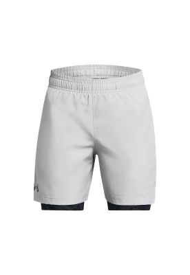 Shorts 2 En 1 UA para Niño Gris