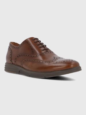 Zapato Cuero Hombre Wing Flex Café