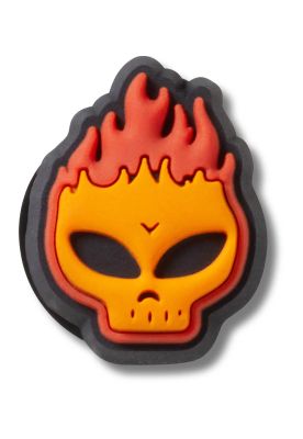 Jibbitz Calavera en Llamas Naranja